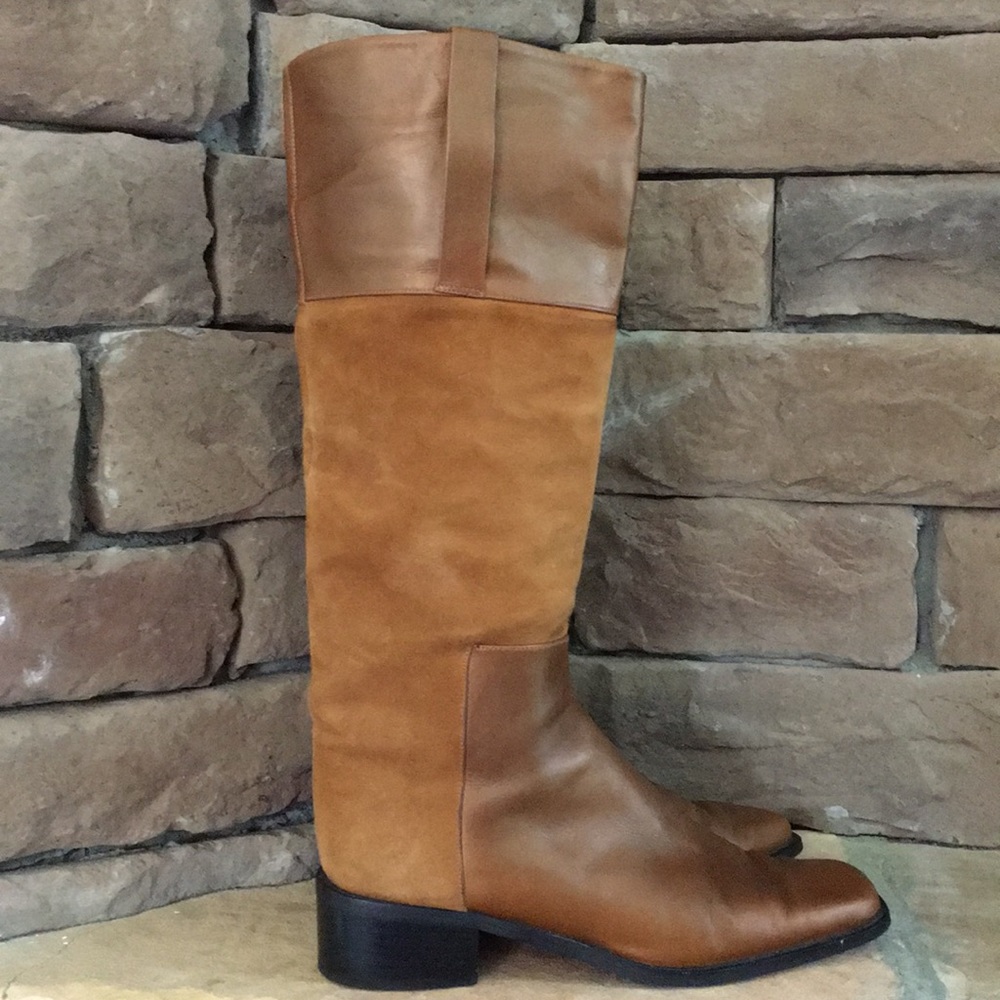 STUART WEITZMAN Suede/leather riding boot